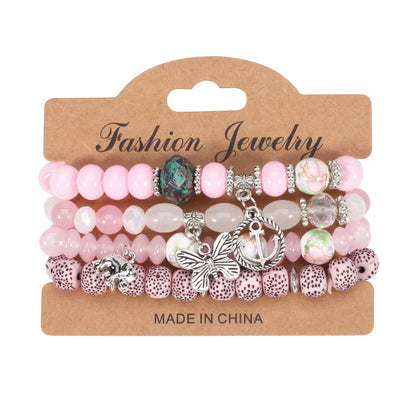 2022 Bohemian Butterfly Ship Anchor Elephant Pendant Multi-layer Bracelet Wholesale Bracelet Factory New Style Bracelet