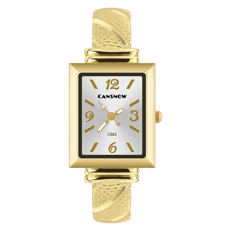 CANSNOW new hot sale Women's Watch All-match golden bracelet personality fashion bracelet quartz watch for women