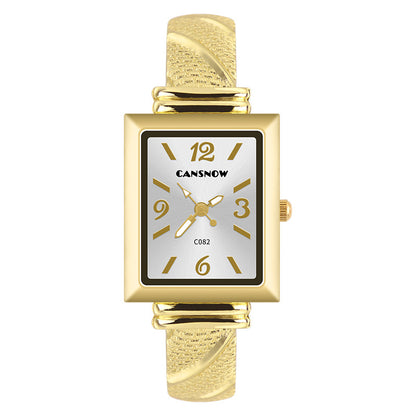 CANSNOW new hot sale Women's Watch All-match golden bracelet personality fashion bracelet quartz watch for women