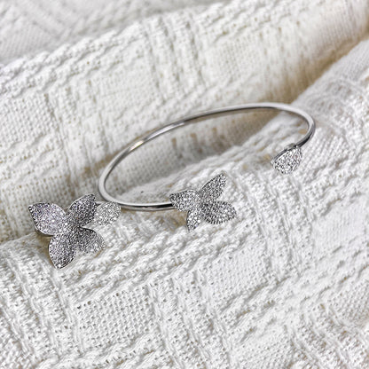 Cross-border Female Niche Opening Adjustable Bracelet Ring Popular Butterfly High Design Sense r5433-s8026
