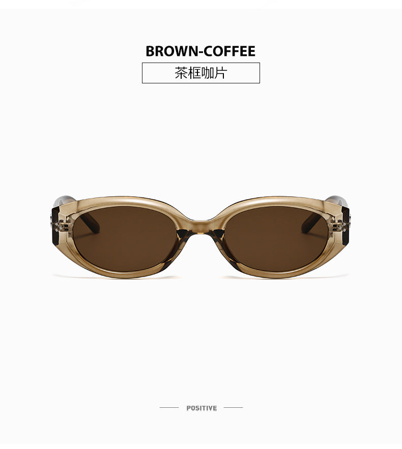 Retro Black Frame Rice Nail Irregular gm Cat's Eye Sunglasses Men's 2025 New Fashionable Street Photoshoot Sunglasses Women's High-end Sense