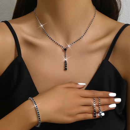 Factory Direct Approval Fashion Wedding Wedding Photography Accessories Earrings Necklace Bracelet Set Combination Multiple Choice