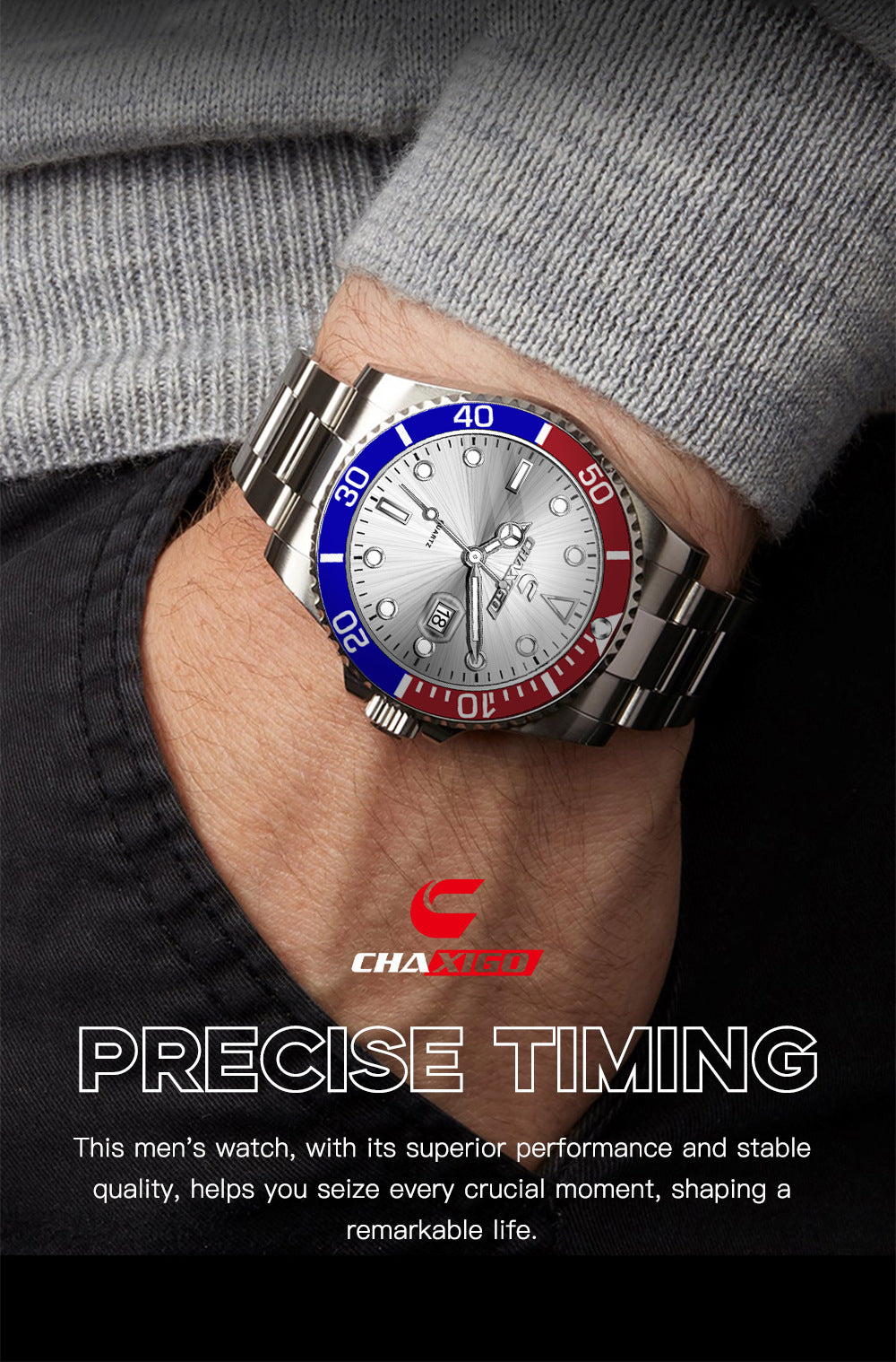Swiss CHAXIGO quartz watch cross-border watch wholesale new green water ghost quartz luminous waterproof men's watch