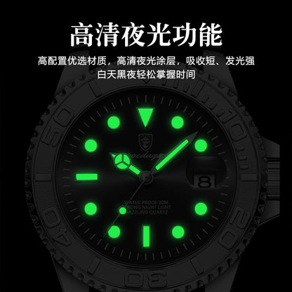 Swiss brand new waterproof luminous men's watch fashion quartz watch live foreign trade explosions a generation of hair
