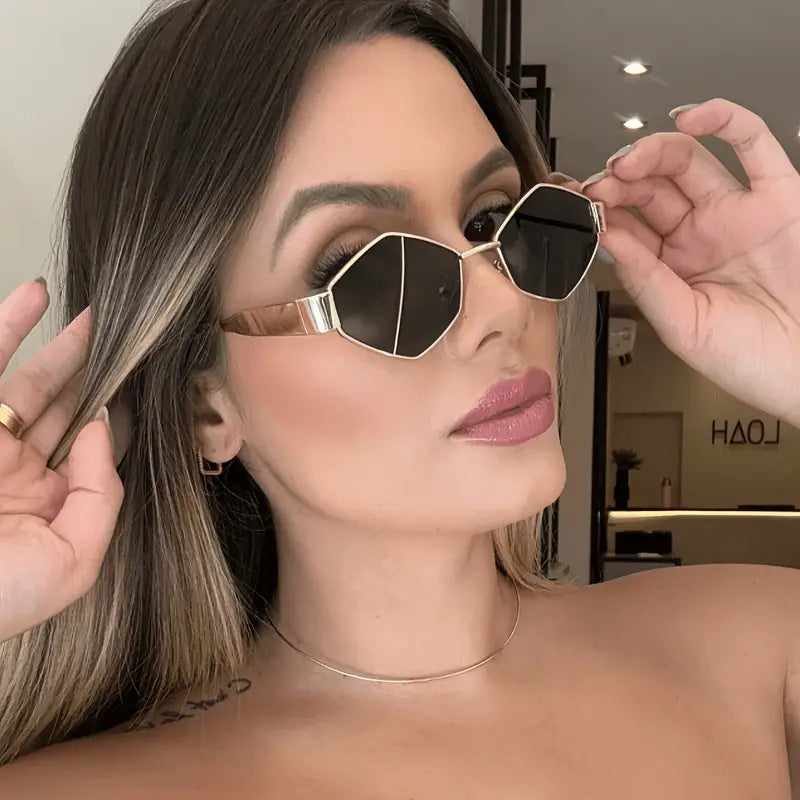 Cross-Border Popular Small Round Frame Metal Frame Popular European and American Women's Sunglasses Internet Celebrity Sunglasses Versatile Trendy Sunglasses