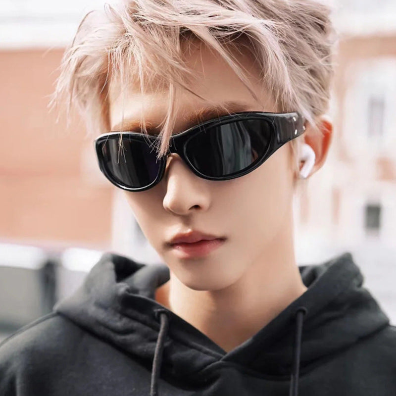 2023 New Y2K Hot Girl Cycling Sunglasses Future Technology Sunglasses Concave Shape Photo Sunglasses Trendy