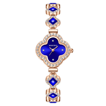 Live Hot Hot Hot Fashion Four-leaf Clover Bracelet Quartz Watch Emerald Women's Watch Women's Watch Factory Wholesale