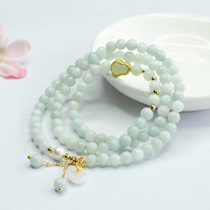 Guan Yu Natural Burmese Grade a Jade Multi-Circle Bracelet Necklace Women's Wholesale Dropshipping S4052108