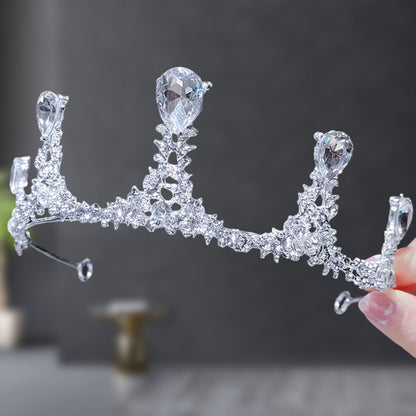 Bridal Crown Tiara Rhinestone Crown Wedding Dress Diamond Costume Eighteenth Birthday Coming-Of-Age Ceremony Birthday Princess Hair Accessory