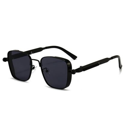 2025 New European and American Cross-Border Personalized Sunglasses Retro Square Frame Steam Metal Sunglasses Sun Protection High-End Sunglasses
