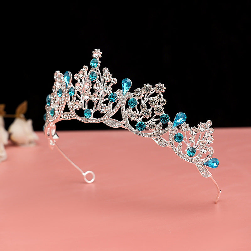 Super Fairy New Princess Sweet Bridal Crown Red Tiara Crystal Toast Clothing Hair Accessories 18Th Birthday Gift