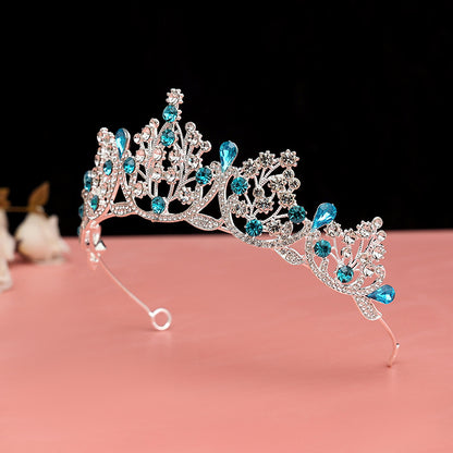 Super Fairy New Princess Sweet Bridal Crown Red Tiara Crystal Toast Clothing Hair Accessories 18Th Birthday Gift