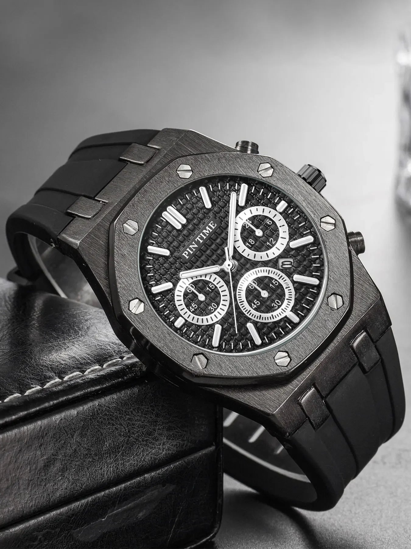 Foreign Trade Products: Men's Watch with Three Dials, Multi-Functional, Sports, Waterproof, Men's Fashion Casual Watch, Cross-Border Hot-Selling Item