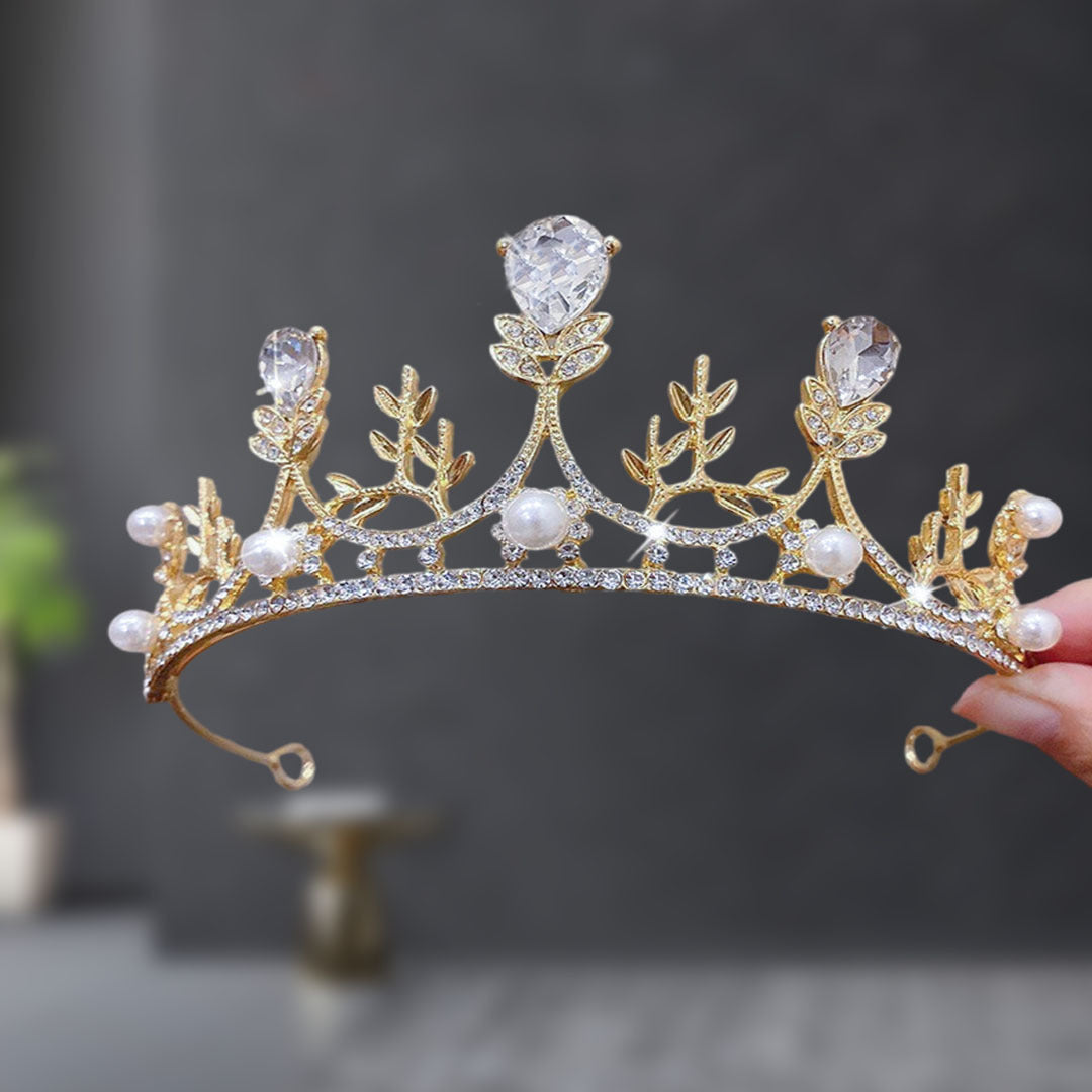 Bridal Crown Tiara Rhinestone Crown Wedding Dress Diamond Costume Eighteenth Birthday Coming-Of-Age Ceremony Birthday Princess Hair Accessory