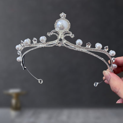Bridal Crown Tiara Rhinestone Crown Wedding Dress Diamond Costume Eighteenth Birthday Coming-Of-Age Ceremony Birthday Princess Hair Accessory