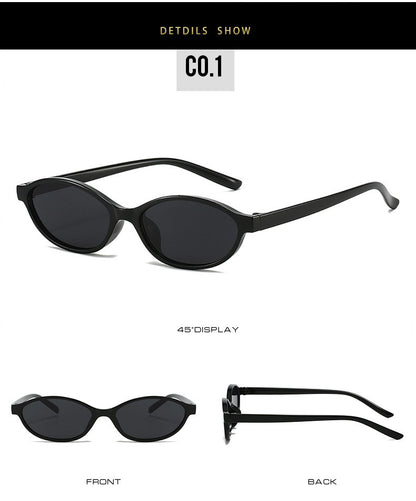 European and American Retro Oval Small Frame Sunglasses Women's Outdoor Fashion Wear Sunglasses Men's Personalized Hip-Hop Spice Glasses