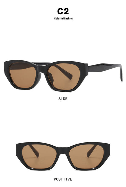 Cat-Eye Small Frame Irregular Sunglasses 2024 New Internet Celebrity High-End Sunglasses Anti-Uv Trendy Sunglasses