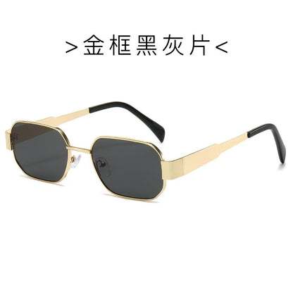 Cross-border New Arc de Triomphe Oval Metal Small Frame Sunglasses Women's High-end Fashion Street Photograph Sunglasses Sunglasses