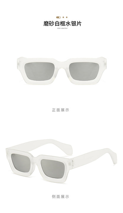 Retro Concave Small Frame Square Sunglasses 2023 New Sunglasses European and American Cross-Border Street Photography Sun Protection Trendy Sunglasses