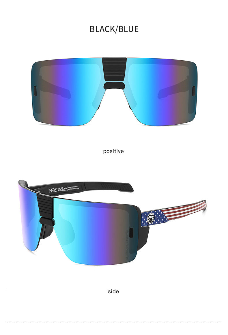 Heat Wave Sunglasses Sports Outdoor Cycling One-Piece Glasses Goggles Uv400 High Quality Vector