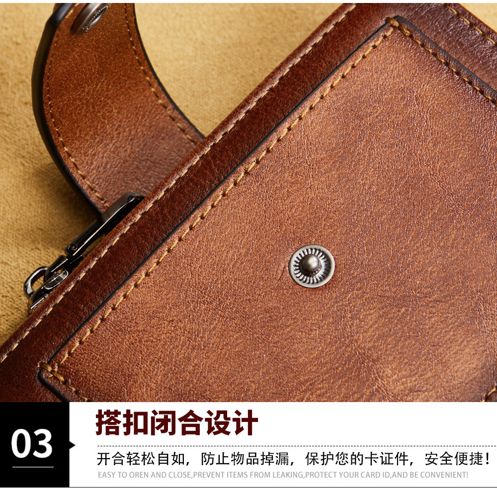 Men's wallet wholesale leather zipper short retro wallet RFID anti-theft foreign trade leather wallet manufacturers processing