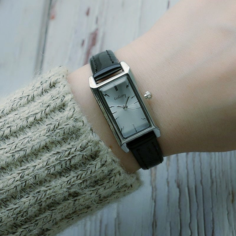 Small Rectangular Thin Strap Simple Women's Leather Strap Watch Trendy Leather Strap Watch Women's Quartz Watch 270