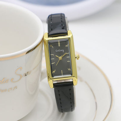 Small Rectangular Thin Strap Simple Women's Leather Strap Watch Trendy Leather Strap Watch Women's Quartz Watch 270