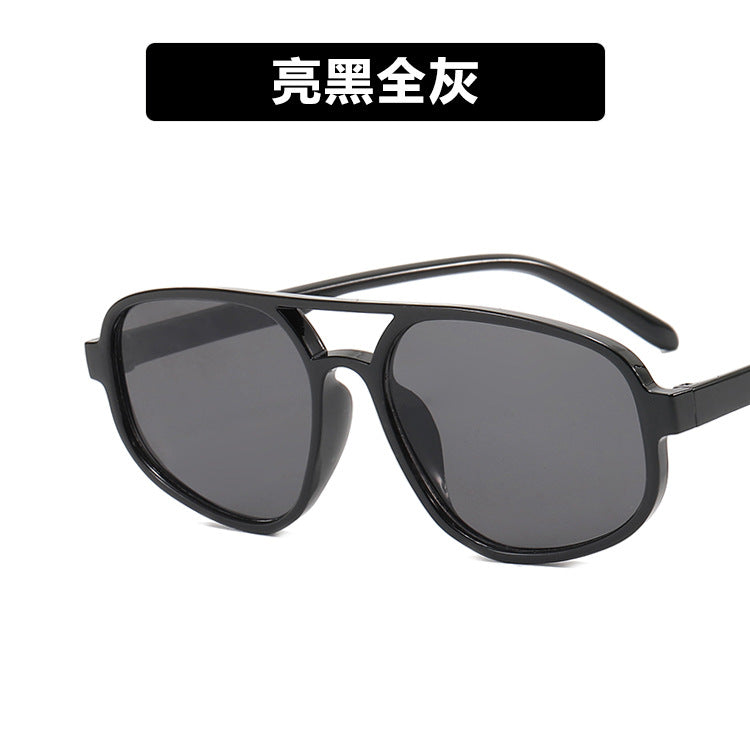 Trendy Oval Double-Bridge Sunglasses 2022 New Fashion Simple Retro Internet Celebrity Sunglasses for Women