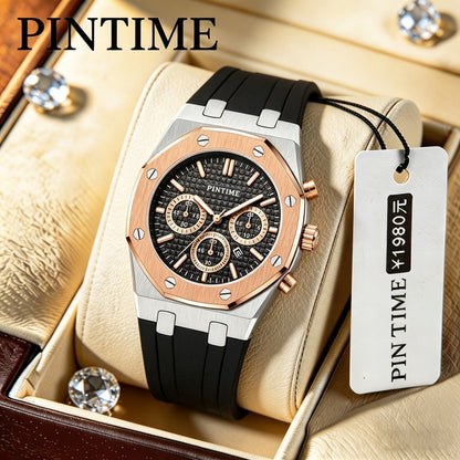 Foreign Trade Products: Men's Watch with Three Dials, Multi-Functional, Sports, Waterproof, Men's Fashion Casual Watch, Cross-Border Hot-Selling Item
