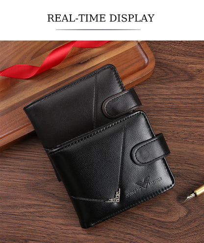 Cross-border Dropshipping Business Fashion Hasp 80% Off Short Wallet Male Multi-card Driver's License Multifunctional Men's Wallet