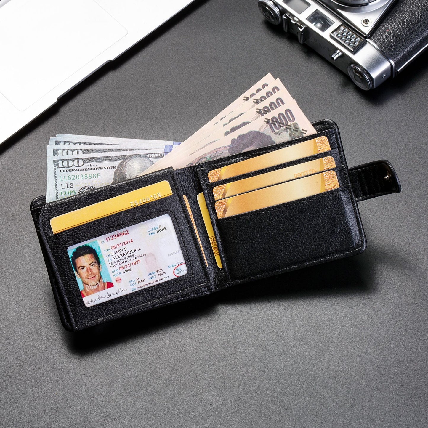 Foreign Trade Wallet Men's New 3D Embossed Eagle Pattern Short Student Youth Casual Soft Leather Card Bag Coin Purse