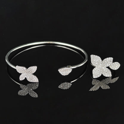 Cross-border Female Niche Opening Adjustable Bracelet Ring Popular Butterfly High Design Sense r5433-s8026