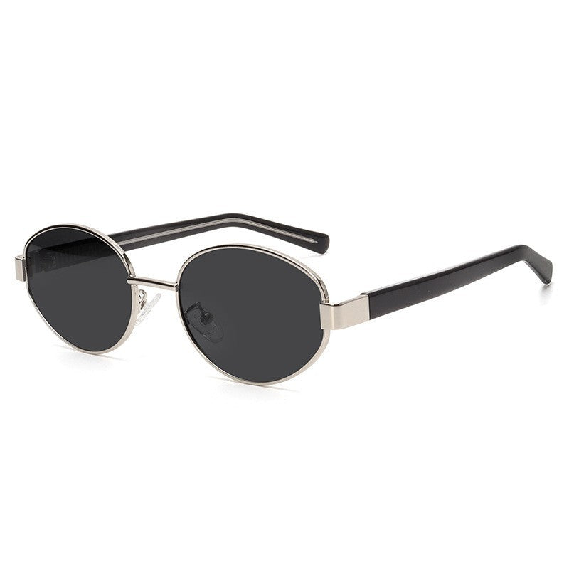 Y2K40235 Old Money Style Sunglasses Female Internet Celebrity Street Style Glasses Retro Oval High-End Cat-Eye Sunglasses