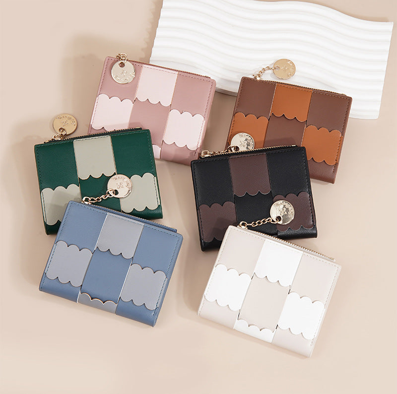 New Women's Short Wallet, Cute, Compact Card Slot, Short Card Holder, Exquisite and Simple Id Bag, Coin Purse for Women