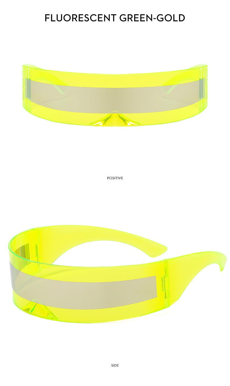 New Futuristic One-Piece Sunglasses, Internet Celebrity Bounce and Stylish European and American Sunglasses, Douyin Live Broadcast