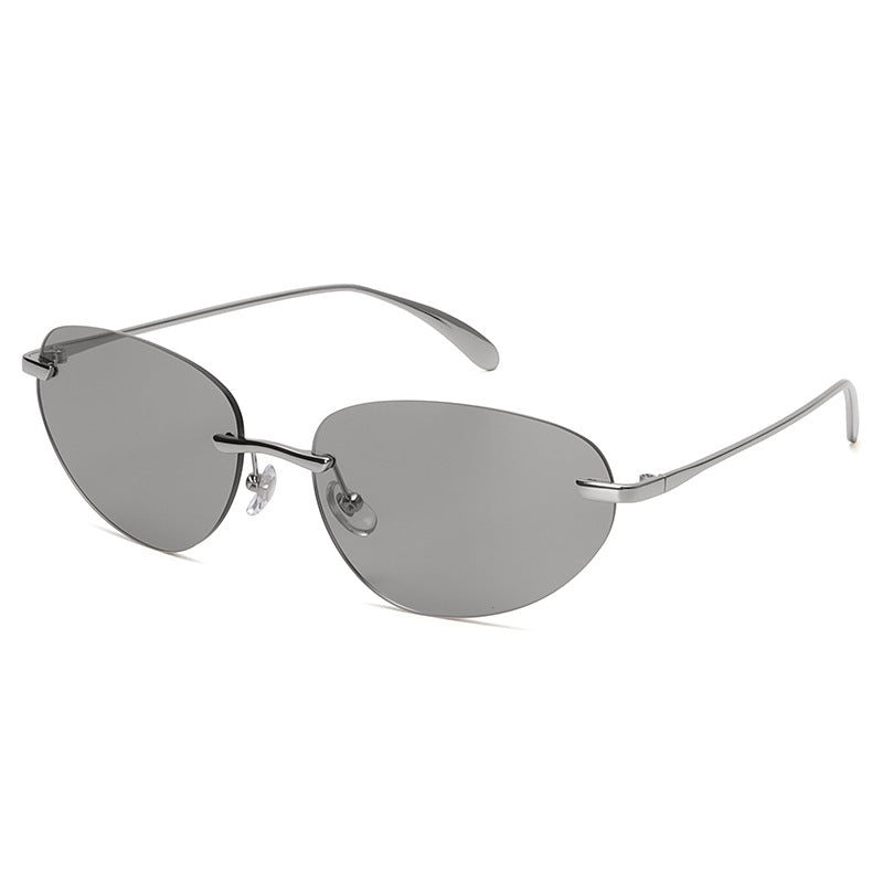 Y2K40235 Old Money Style Sunglasses Female Internet Celebrity Street Style Glasses Retro Oval High-End Cat-Eye Sunglasses
