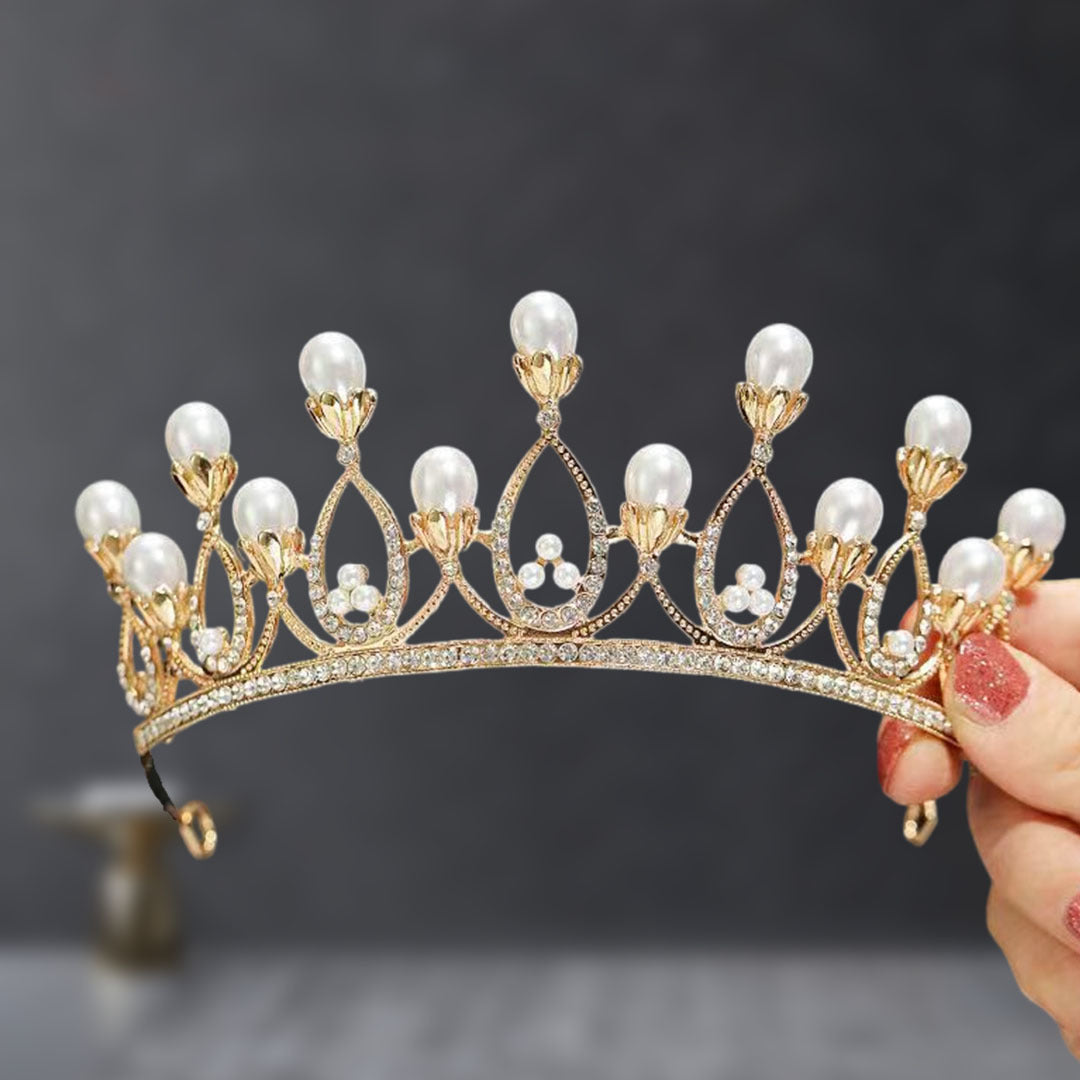 Bridal Crown Tiara Rhinestone Crown Wedding Dress Diamond Costume Eighteenth Birthday Coming-Of-Age Ceremony Birthday Princess Hair Accessory