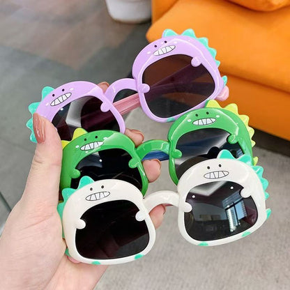 Children's Glasses Baby Sunglasses New Cute Little Dinosaur Cartoon Sunglasses Sun Visors Trendy Boys and Girls Sunglasses