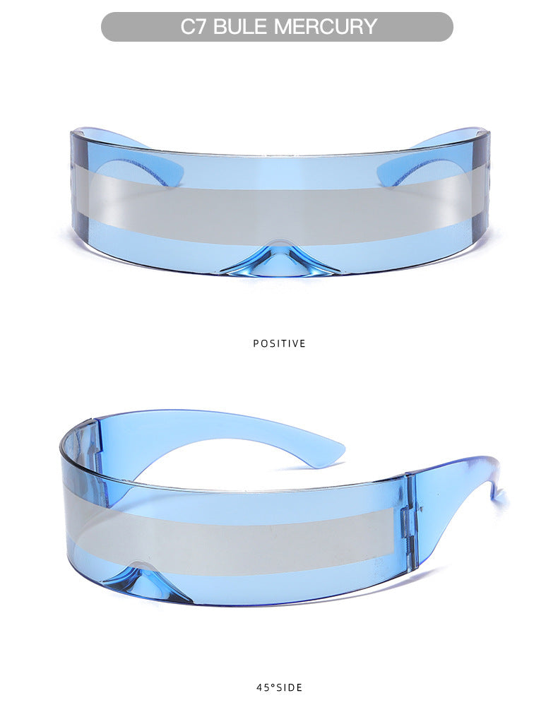 New Futuristic One-Piece Sunglasses, Internet Celebrity Bounce and Stylish European and American Sunglasses, Douyin Live Broadcast