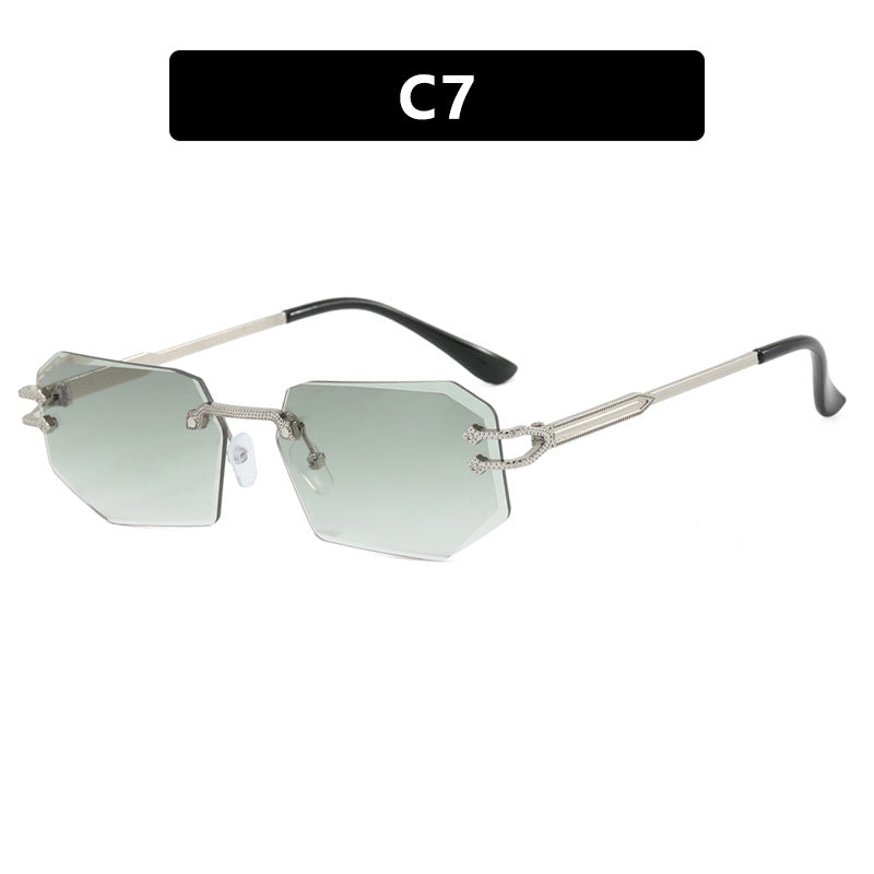 Irregular Frameless Edge-Cut Sunglasses 2024 New Style Personalized Fashion Sunglasses Street Style Trendy Sunglasses for Women