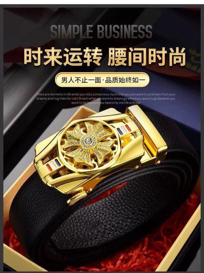 Time-to-time belt men's belt automatic buckle trembles fast hand explosion casual Joker simple fashion wholesale generation hair