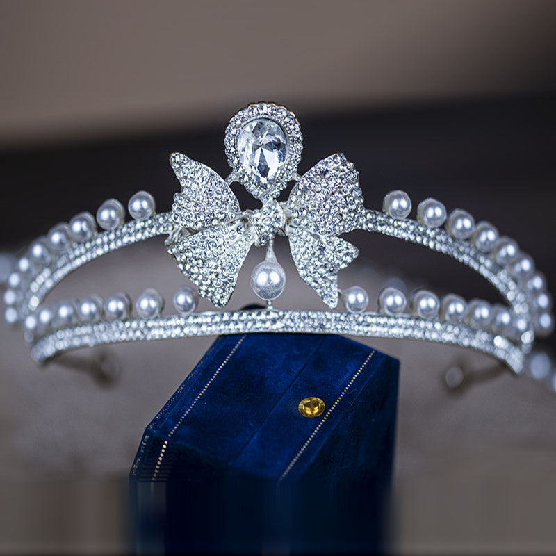 Bridal Crown Tiara Rhinestone Crown Wedding Dress Diamond Costume Eighteenth Birthday Coming-Of-Age Ceremony Birthday Princess Hair Accessory