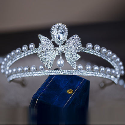 Bridal Crown Tiara Rhinestone Crown Wedding Dress Diamond Costume Eighteenth Birthday Coming-Of-Age Ceremony Birthday Princess Hair Accessory