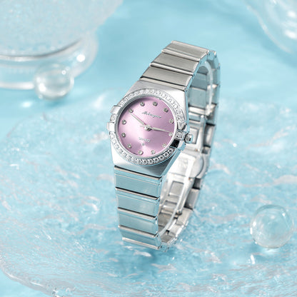 Source Factory Constellation Steel Band Women's Quartz Watch High-End Waterproof Fashion Cross-Border Diamond Bezel Girls' Watch