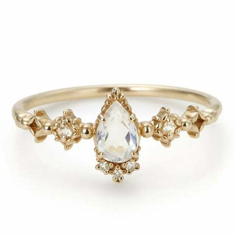 Niche Crystal Multi-gem Geometric Ring Women's Fashionable Distinctive Exquisite Light Luxury All-match High-end Open Finger Ring