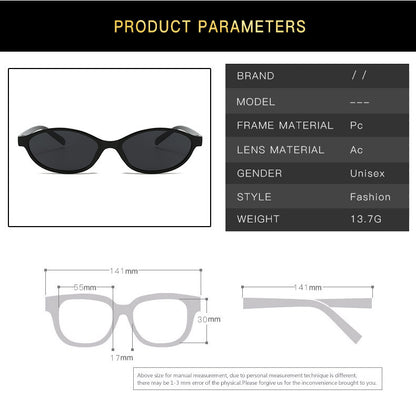 European and American Retro Oval Small Frame Sunglasses Women's Outdoor Fashion Wear Sunglasses Men's Personalized Hip-Hop Spice Glasses