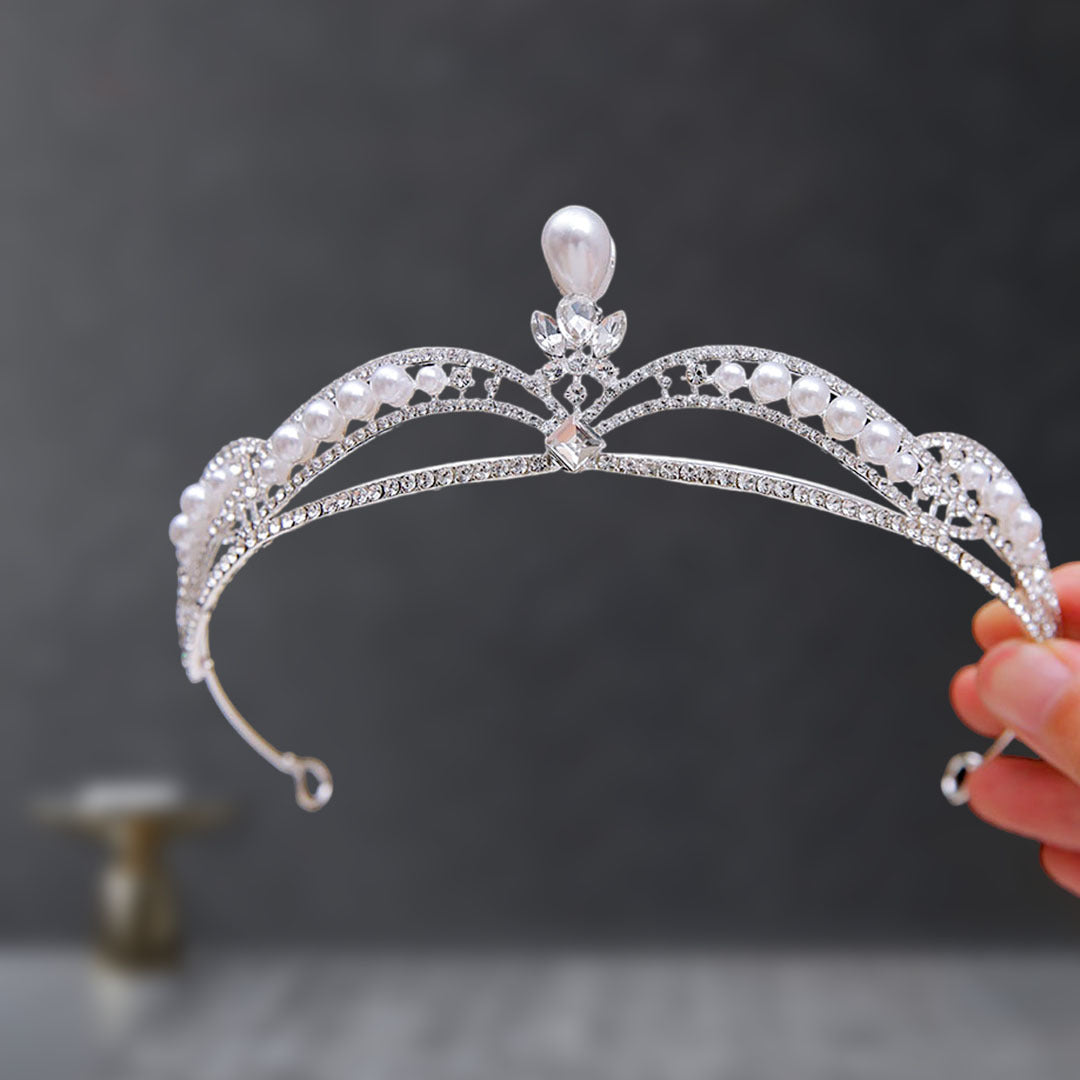Bridal Crown Tiara Rhinestone Crown Wedding Dress Diamond Costume Eighteenth Birthday Coming-Of-Age Ceremony Birthday Princess Hair Accessory