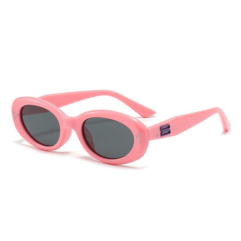 2024 new fashion rice nail polarized children's sunglasses silicone oval small frame sunscreen baby sunglasses 7-130