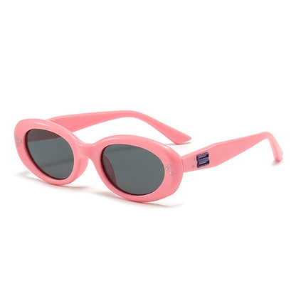 2024 new fashion rice nail polarized children's sunglasses silicone oval small frame sunscreen baby sunglasses 7-130