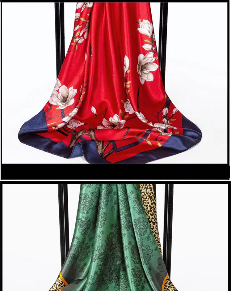 Double-sided scarf 90 square scarf summer women's thin decorative versatile small scarf shawl scarf scarf